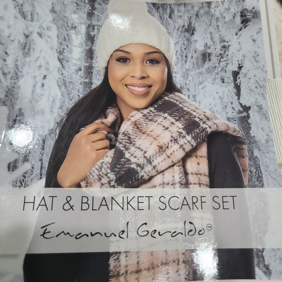 NWT Emanuel Geraldo Hat & blanket scarf set women's one size - Picture 5 of 6